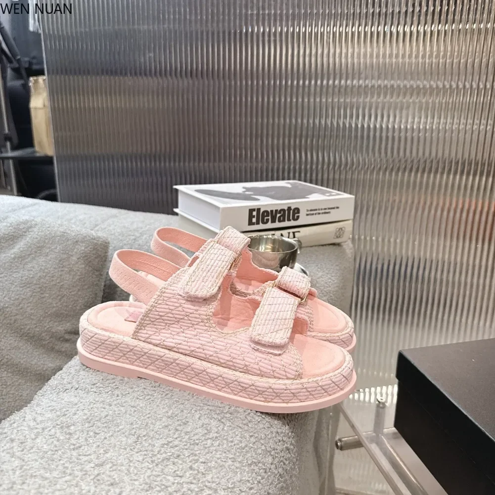 2026 New Candy Color Rubber Casual Sandals Flat Heel Open Toe Comfortable Beach Shoes toe comfortable platform sandals