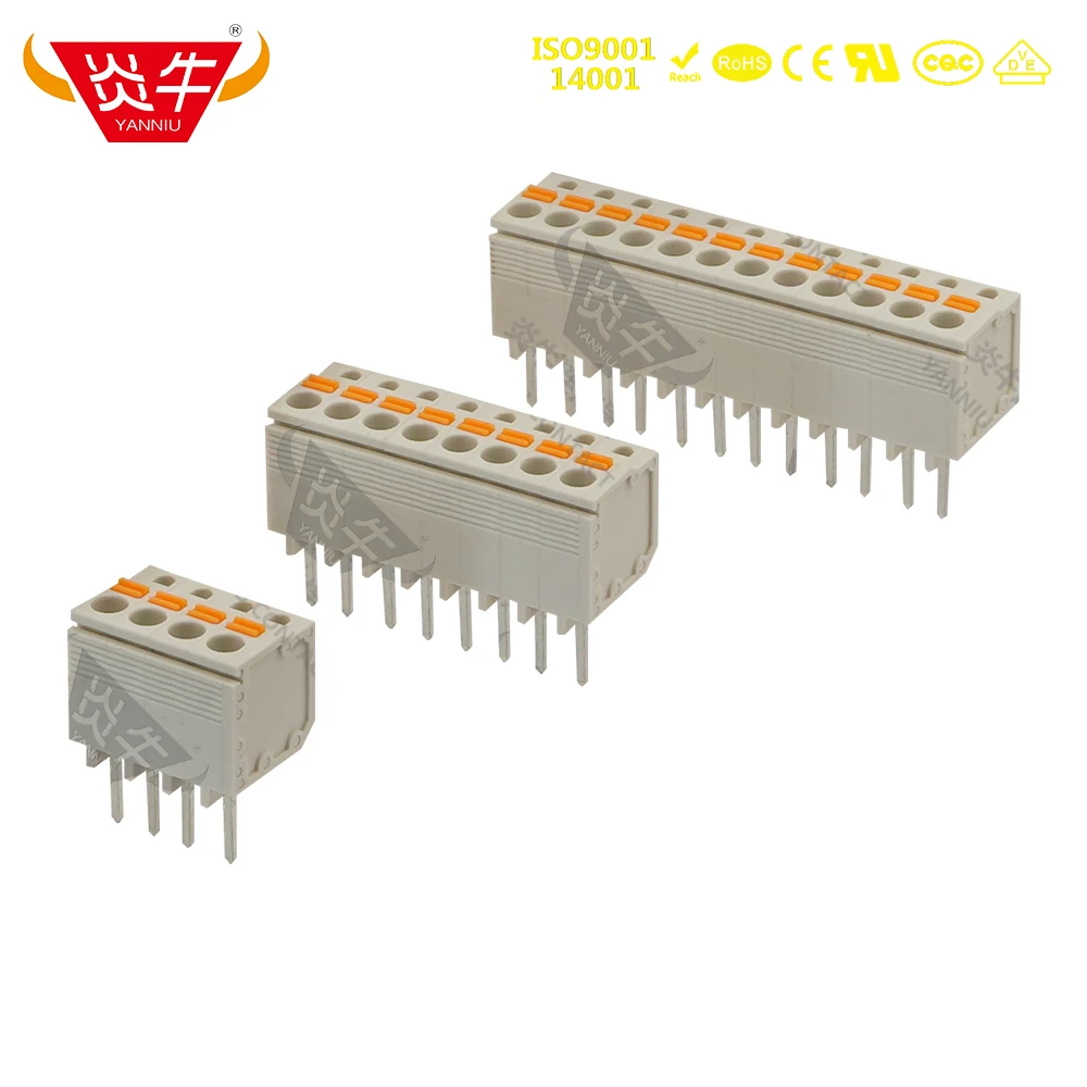 10Pcs KF450 5.0 2P ~ 12P PCB SPRING TERMINAL BLOCKS  5.0mm 2PIN ~ 12PIN PHOENIX CONTACT EDGSON KEFA YANNIU