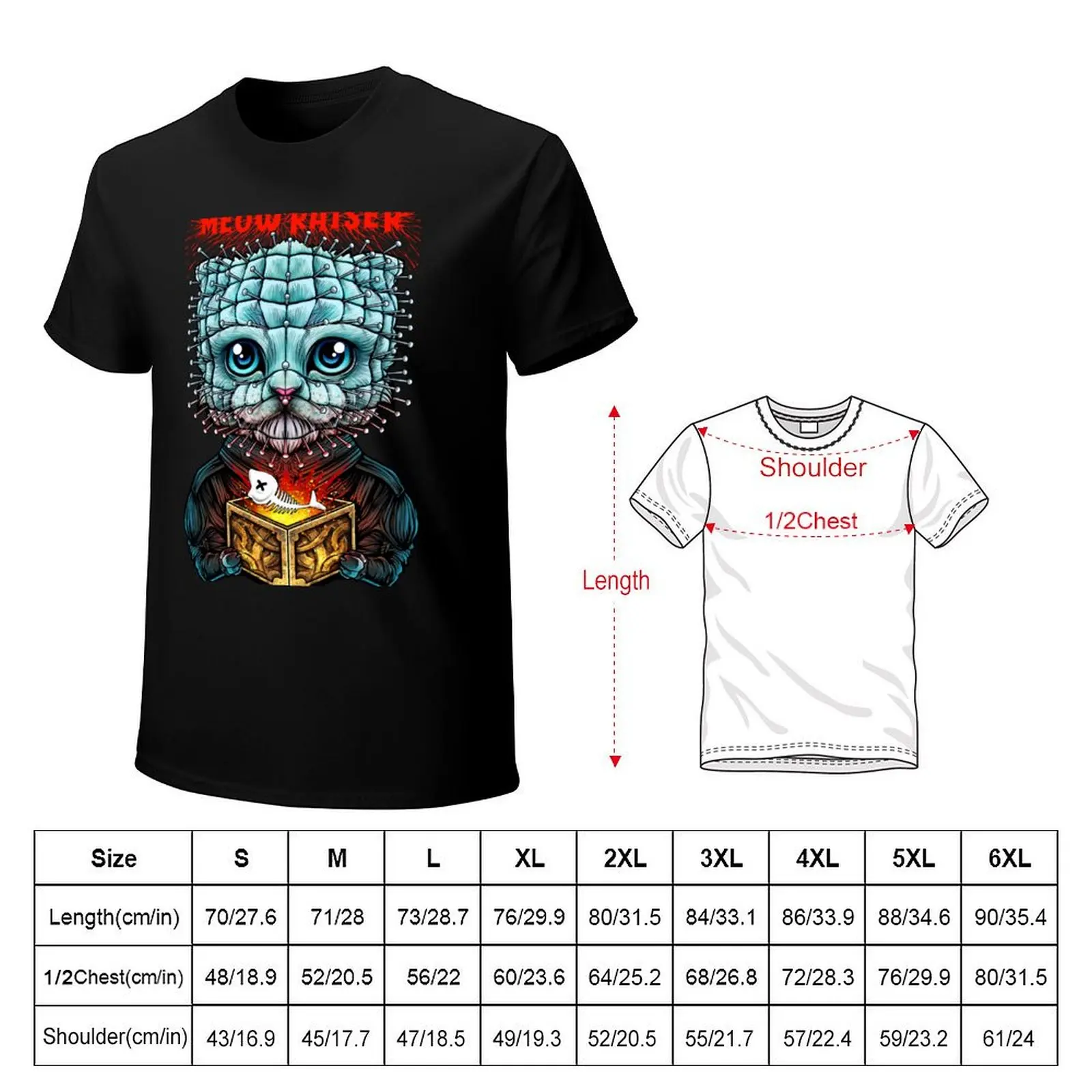 Meow raiser PINHEAD KITTEN Halloween Horror T-Shirt t shirts with prints T-Shirt