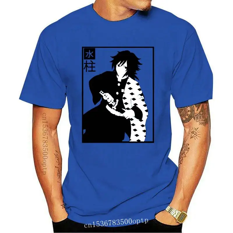 New Men t-shirt Kimetsu no Yaiba Demon Slayer   Giyuu Tomioka   Pillar of Water BW tshirt Women t shirt