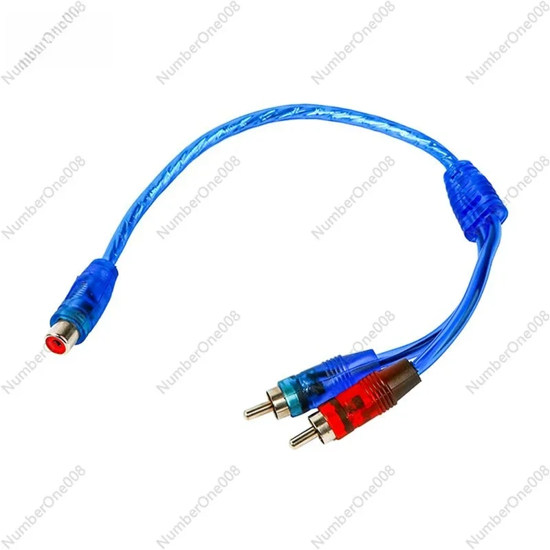 Cabo divisor de áudio 1 a 2 RCA, adaptador macho para fêmea dupla Y, conectores banhados a ouro para home theater, amplificador de carro