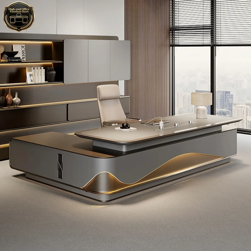 L Shaped Modern Office Desk Executive Work Luxury Conference Computer Desk Manager Reading Escritorio Oficina Modern Furniture