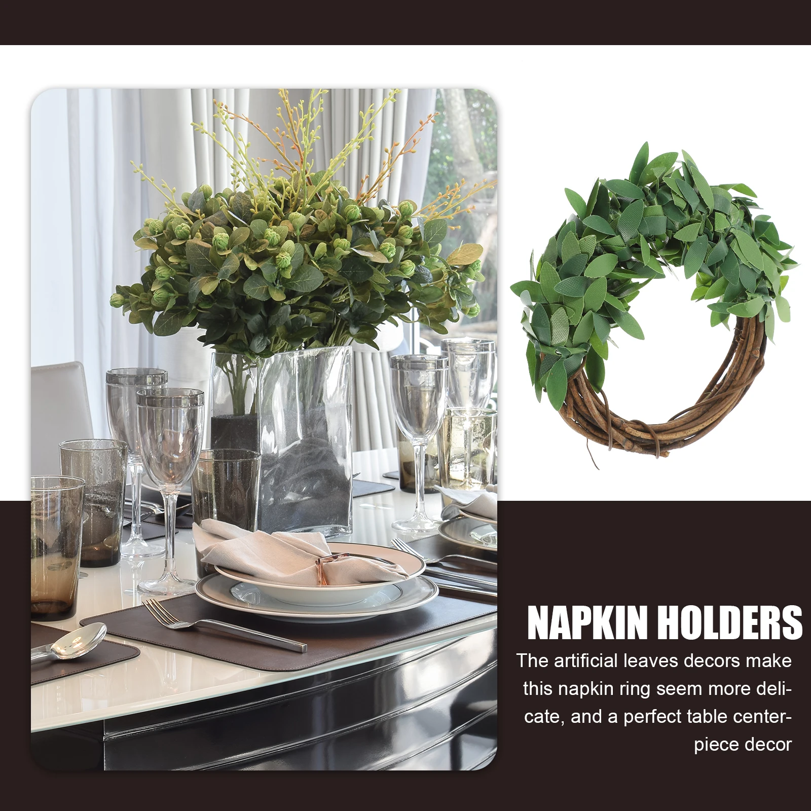 

6pcs Rings Decorative Table Valentine'S Day Rings Artificial Leaf Leaf Napkin Ring Napkin Ring Buckle Dining Holder