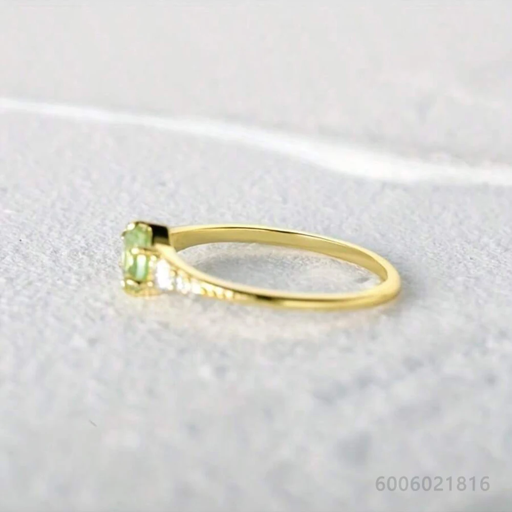 925 Sterling Silver Size 7-10 Green Zircons Ring For Women Fashion Jewelry Charm Grace Wedding Engagement Accessories