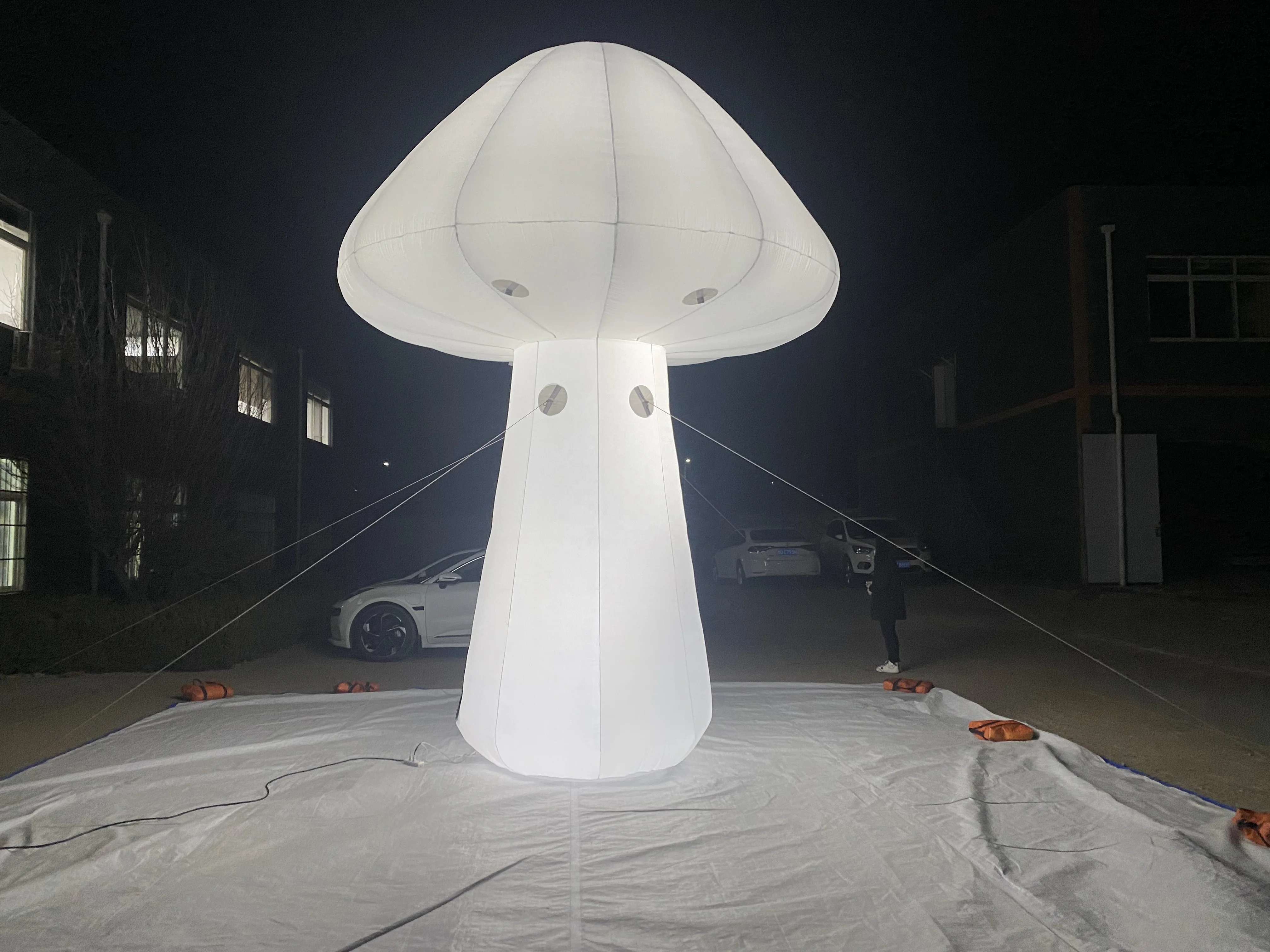 Inflatable Costume in Advertising Inflatables  LED Light White Mushroom Decor Giant Inflatable