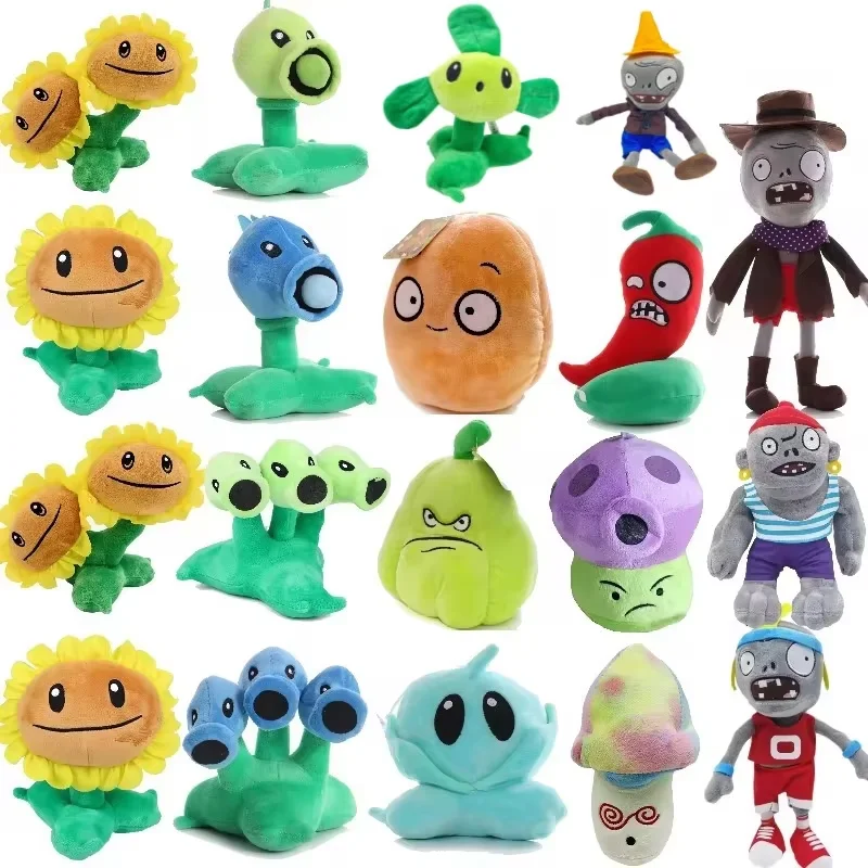 New Plants Vs Zombies Stuffed Toys Sunflower WallNut Cherry Peashooter Potato Mine Chomper Snow Pea Plush Birthday Gift For Kids