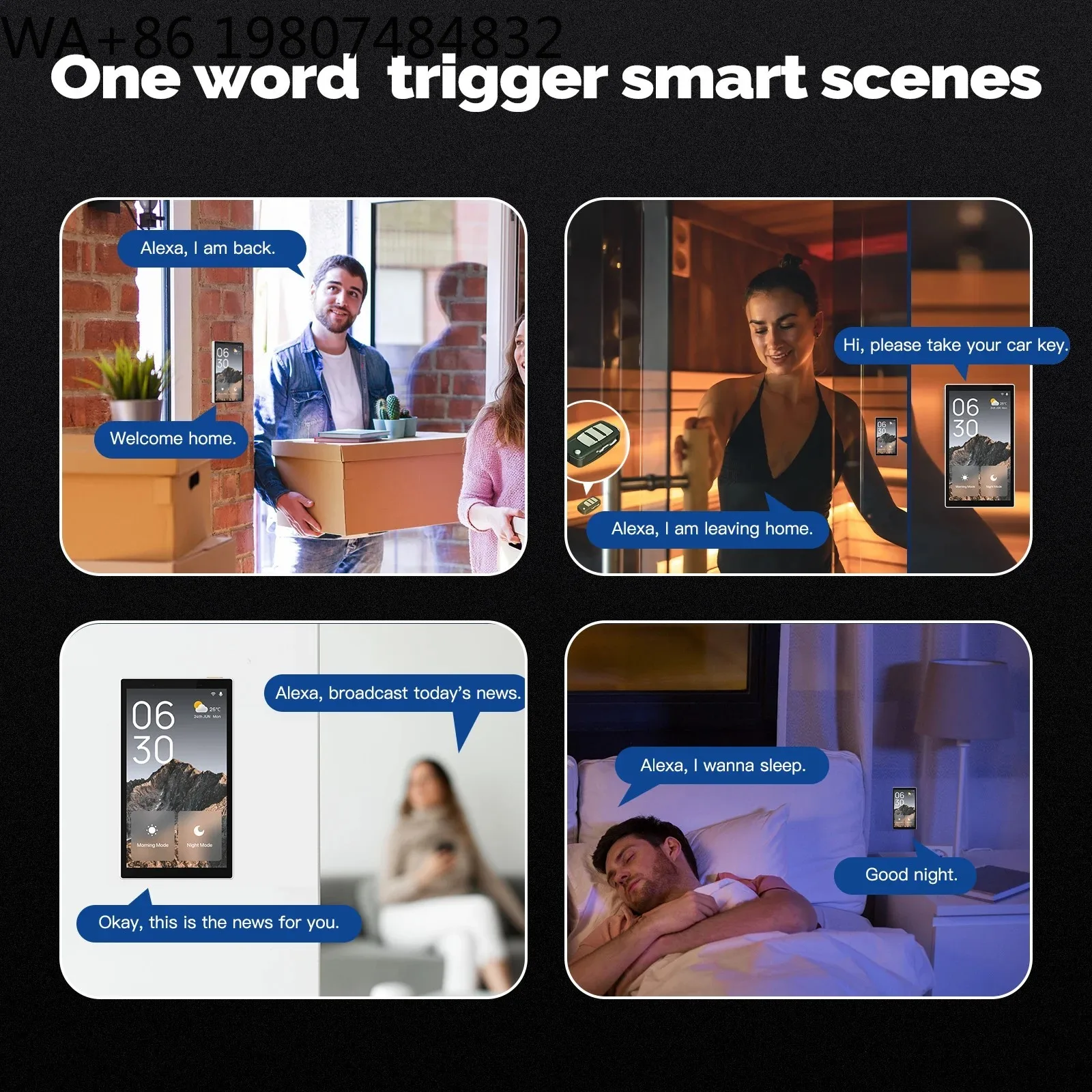 Multi-function Smart Home Central Switch Panel Built-in Zigbee Hub Touch Screen Scene Intelligent Automation System