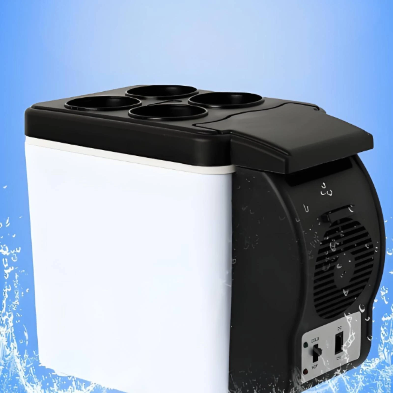 Car Cooler Warmer Compact Car Refrigerator Portable Fridge Warmer Cup Recesses Small Appliance DC Powered for Home