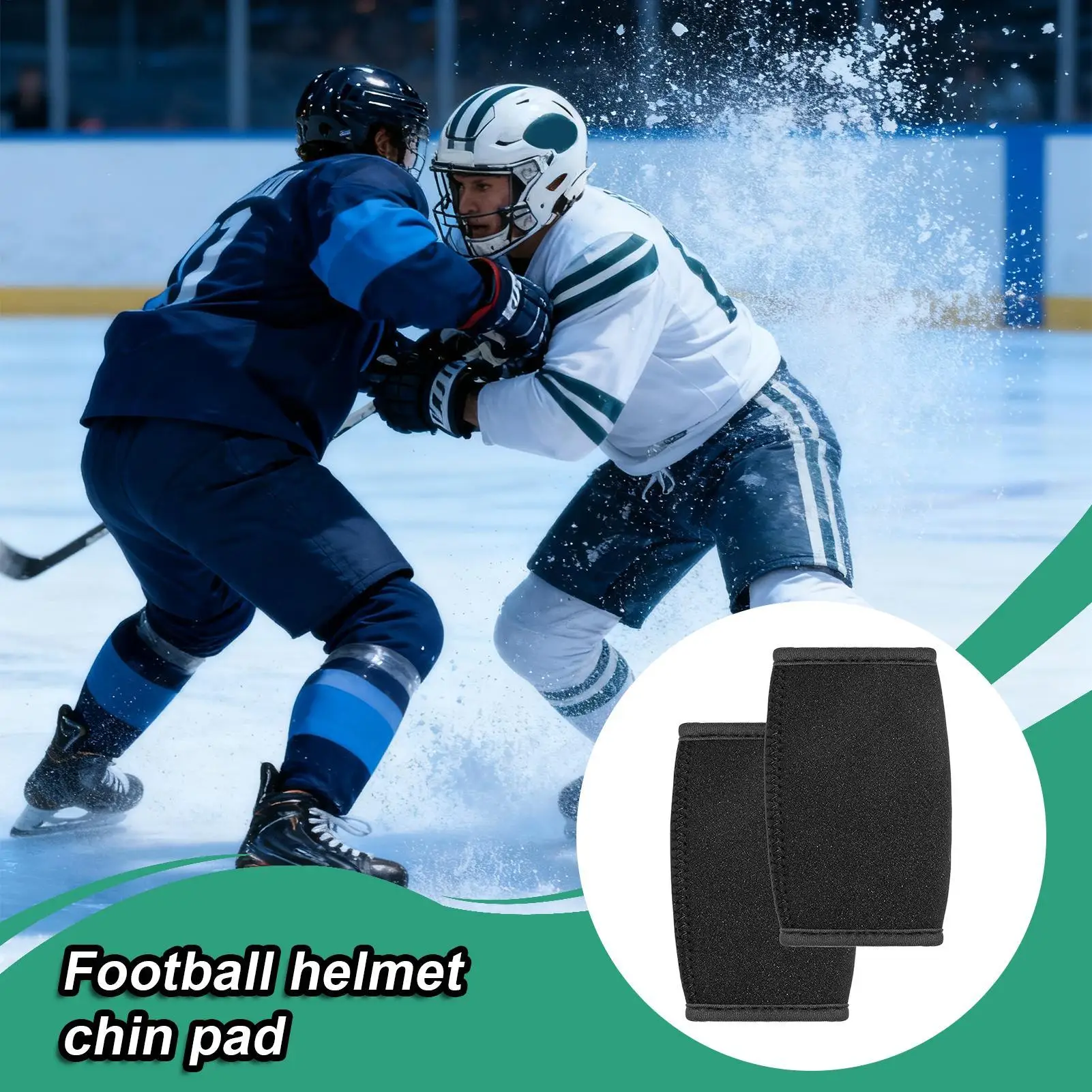 Correa para la barbilla de fútbol, 2 piezas, protección para casco, cómoda almohadilla para la barbilla para deportes, Hockey sobre hielo, ciclismo, práctica de bicicleta