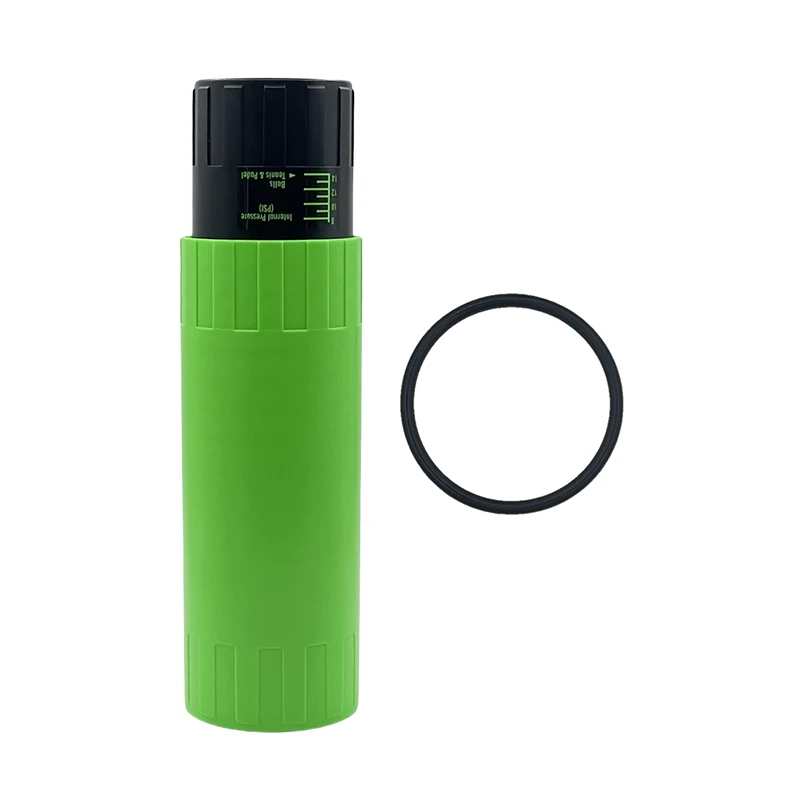 Green 4-Ball Tennis Ball Pressurizer Saver Dual Lock Airtight Silicone O-Ring 0-14PSI Pressure Gauge Portable Padel Accessories