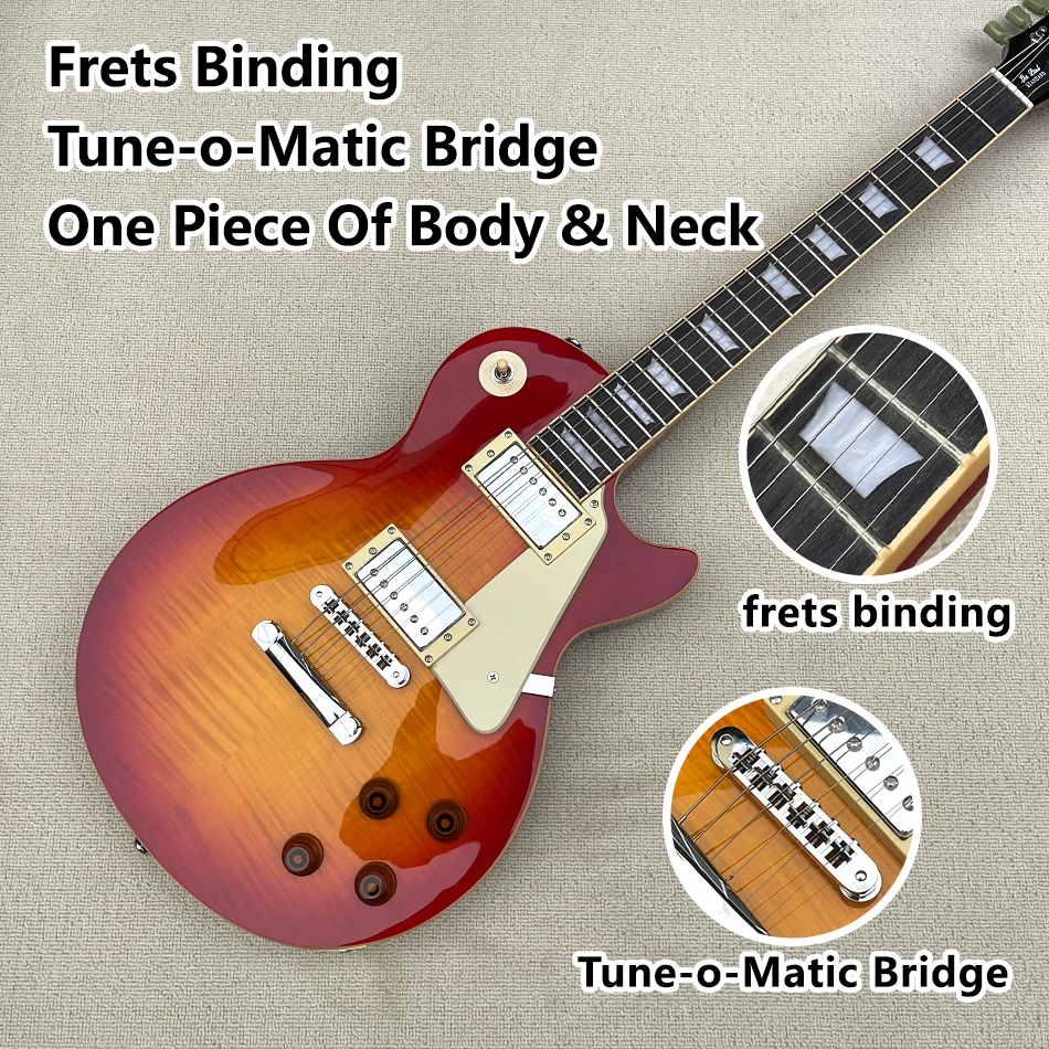 Hecho en China, una pieza de cuerpo y cuello, encuadernación de trastes, puente Tune-o-Matic, envío desde EE. UU.