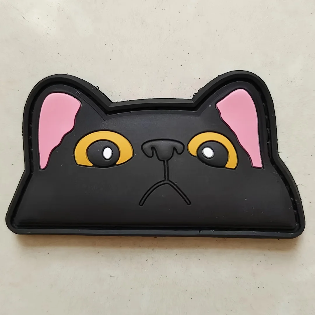 Parche velcro táctica gato negro PVC bordado para mochila Molle - imagen 4