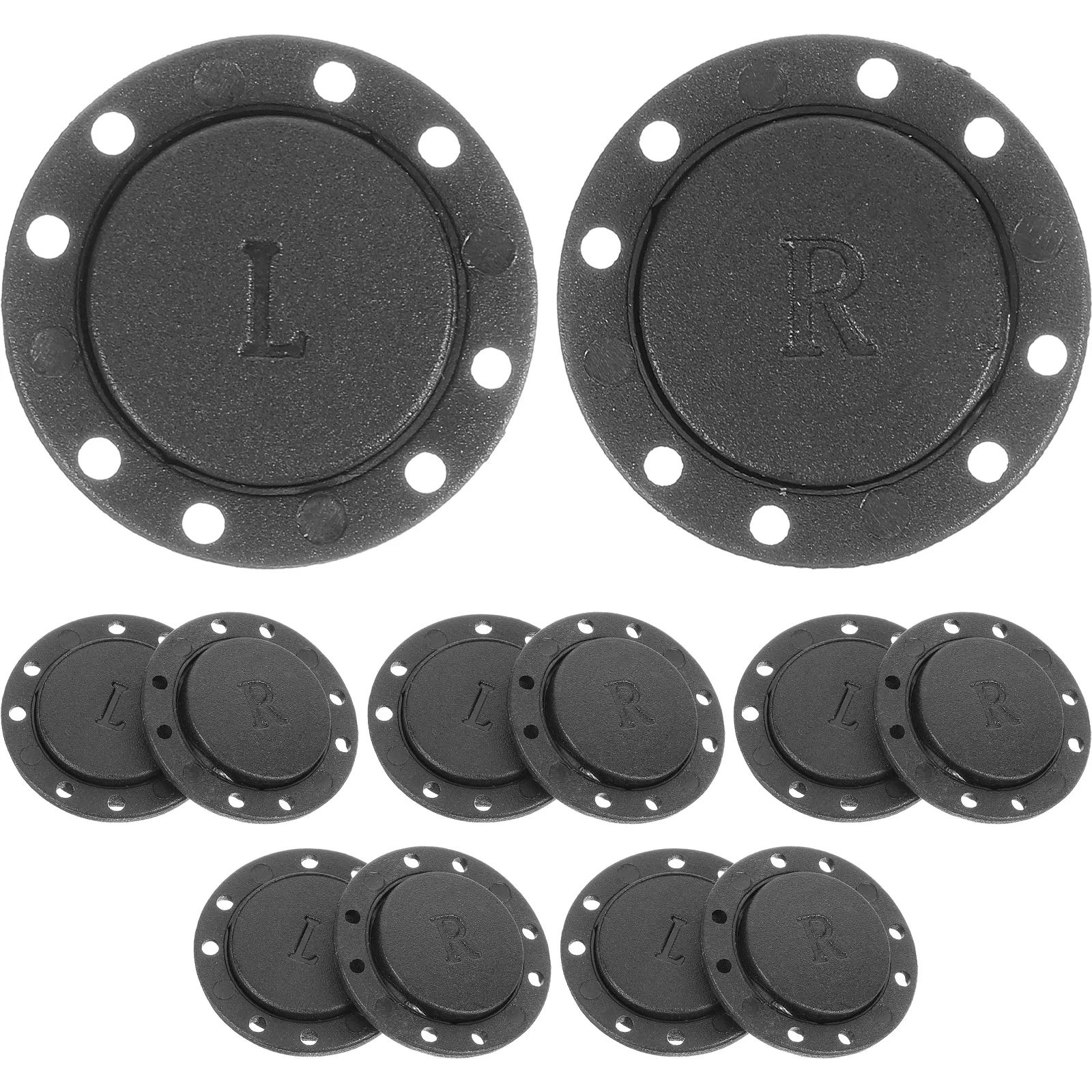 6 Pairs Magnetic Buttons Coat Snaps Buttons Invisible Snaps Fasteners Press Studs DIY Sewing Accessories (Black, Diameter 26cm)