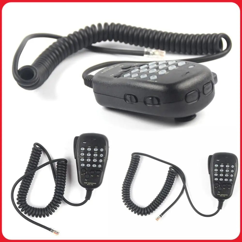 MH-48 Microphone Speaker 4 Programmable Keys 6 Pin DTMF Radio Microphone for Yaesu Mobile Radio FT-8800R FT-8900R FT-7900R