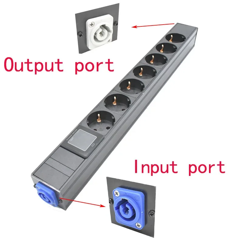 Schuko adaptor EU socket PDU Power Strip 2-10 AC Power Link Output Box Schuko Powerlink box with powercon inlet and outlet