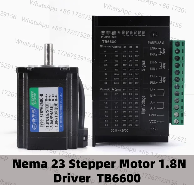 23 Stepper Motor D Shaft 2 Phase 4-Leads 57x76mm 1.8N 57BYG250C with TB6600 Driver For 3D Printer CNC Engraving Machine