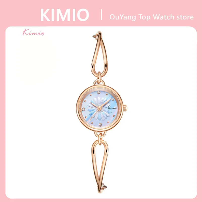 

KIMIO Women Watch Daisy Carving Bracelet Dress WristWatch Ladies Luxury Waterproof Quartz Watch Clock Japan Movement Women Gifts