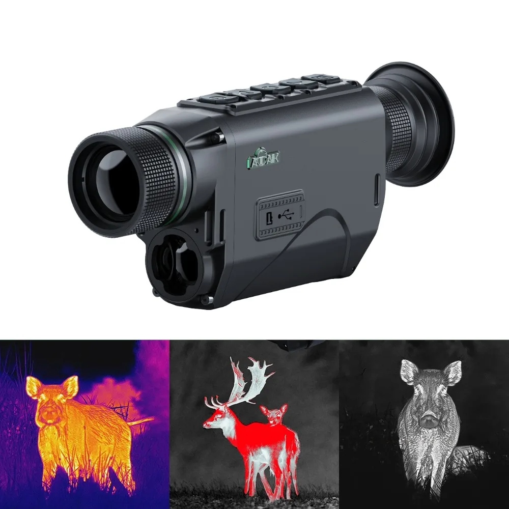 Ht13-lrf hunting thermal imaging scope handheld monocular 12 μm 25mk rangefinder thermal imager for hunting