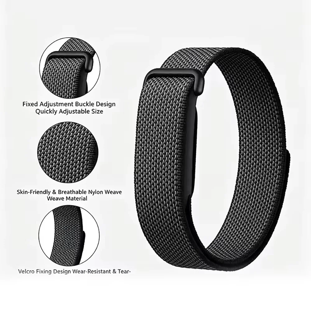 für Google Fitbit Air Silikon+Nylon-Schlaufenarmband für Fitbit Air Fitness Tracker 1:1 Original Sport-Uhrenarmband Armband-Zubehör – Detail 5