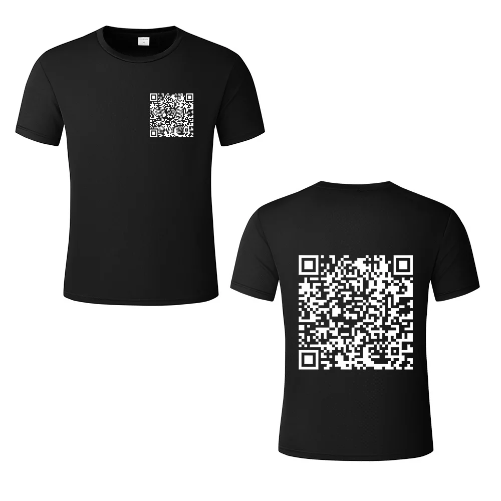 

Забавная футболка с QR-кодом Fu You QR-код, модный нишевый сетчатый дышащий топ с круглым вырезом и короткими рукавами для мужчин и женщин в стиле хип-хоп