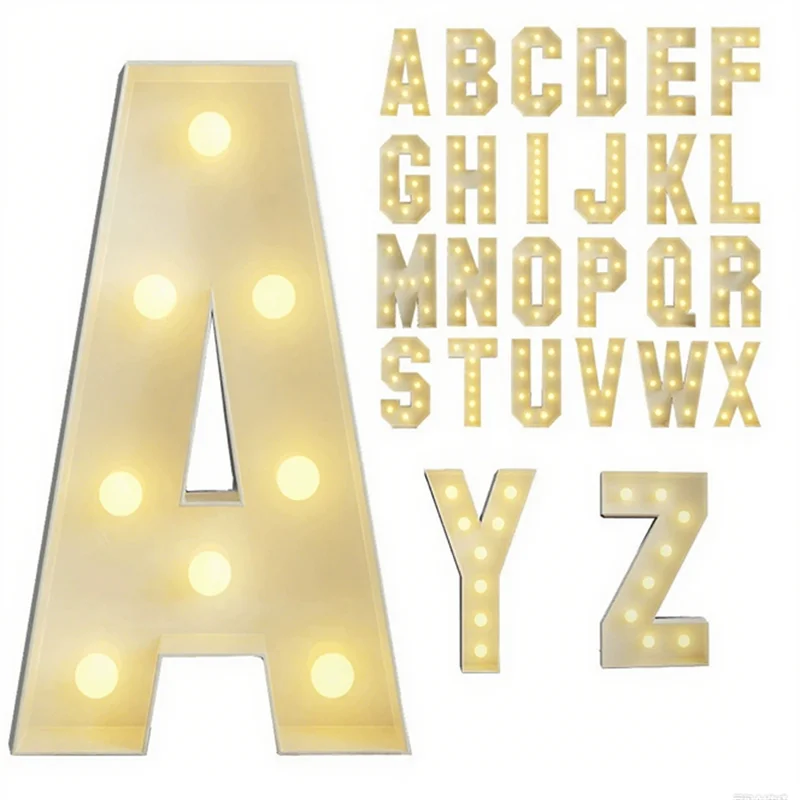 

PRE-CUT Mosaic Template A to Z Giant Letter LED Light Frame Box Number 0-9 Foam Board LED Stands Birthday Party Wedding Decor