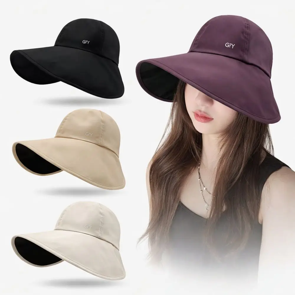 Fashion Wide Brim Women's Sun Hat UV Protection Quick-drying Fisherman's Hat Waterproof Foldable Cycling Cap Summer Outdoor