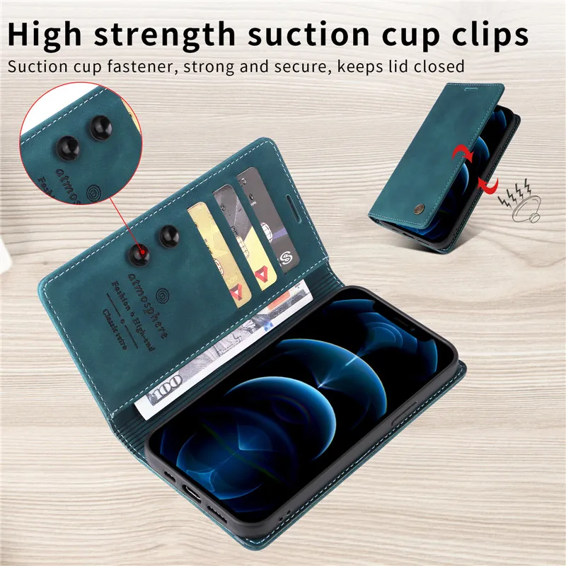 Retro Matte Luxury Flip Wallet Case For Samsung Galaxy A14 4G A23 A54 A34 A33 A13 Lite A73 5G A137 A04 Solid Colors Phone Cover