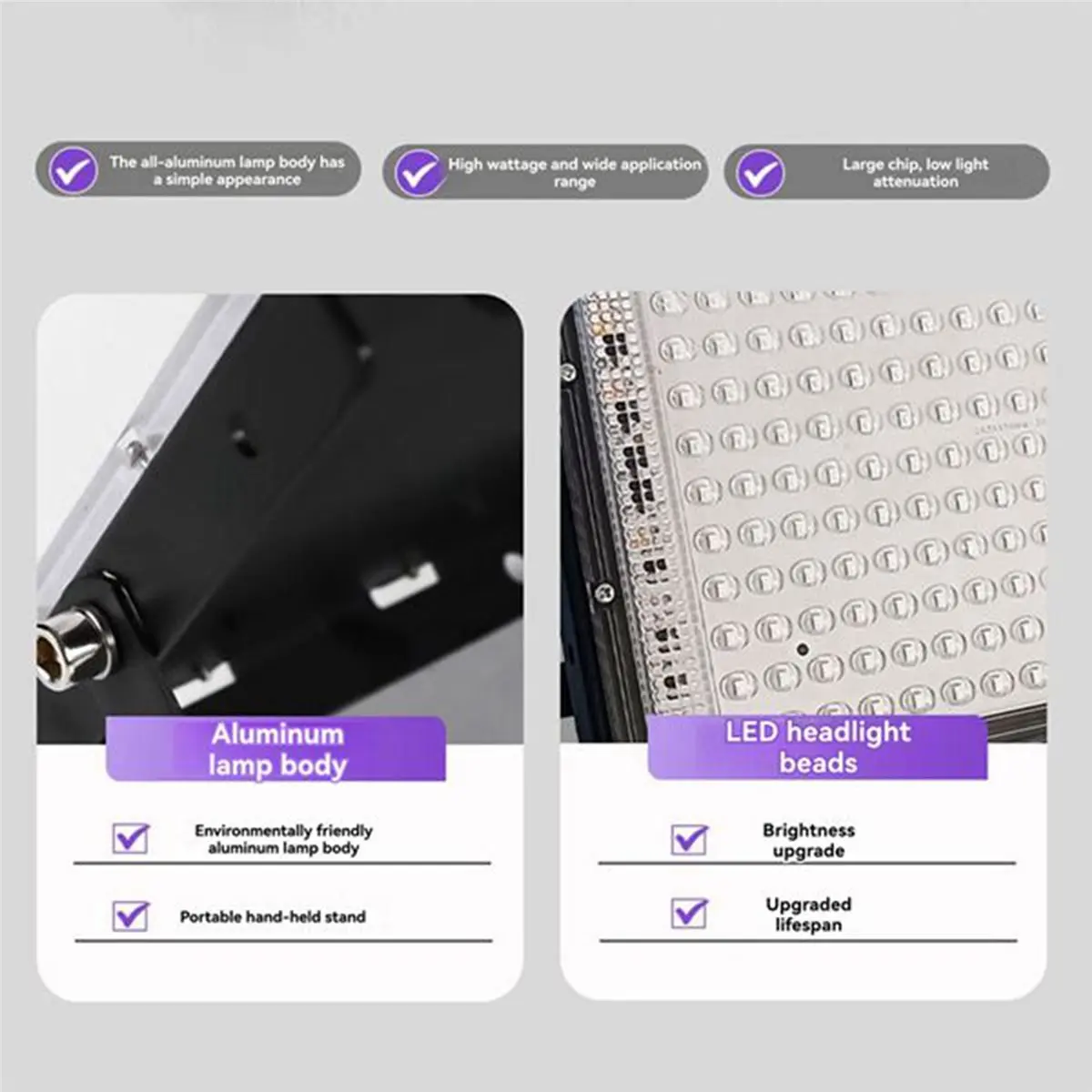 DT81 Led Uv Floodlight 100w 395nm Lights Germicidal Lamp Curing Outdoor Light Ultraviolet Plug Lamps US Plug