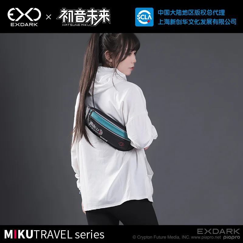 New Anime Hatsune Miku Kawaii Figure Outdoor sports bag Travel series Running bag chest pack Cosplay props bag pocket Gifts