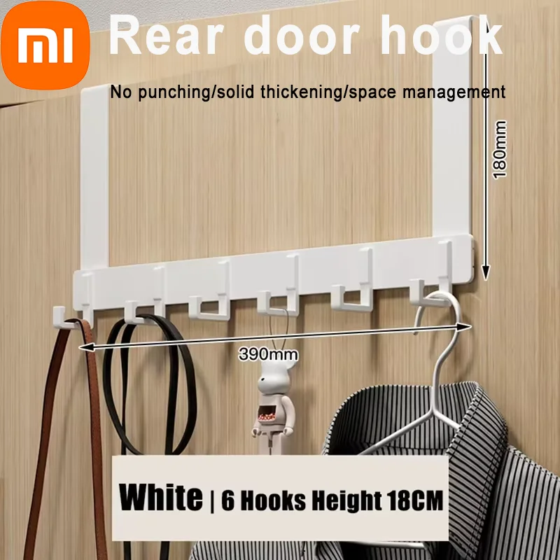 Xiaomi 6 ganchos sobre la puerta almacenamiento ropa abrigo sombrero colgador de toallas accesorios de baño para el hogar estante Gadgets soporte de accesorios