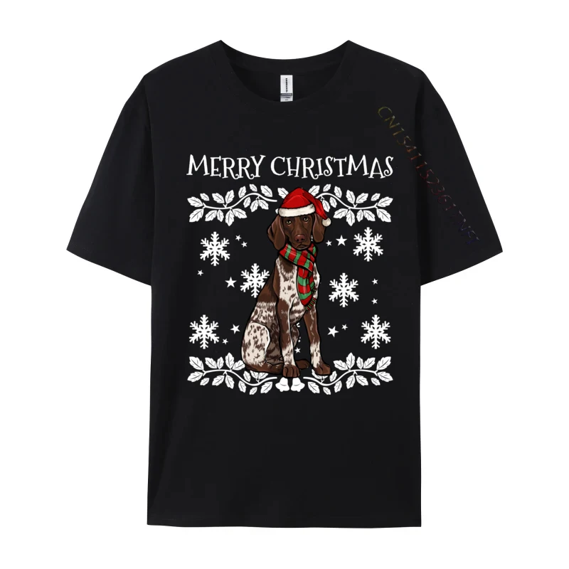 

Merry Christmas Ornament German Shorthaired Pointer Xmas T Shirt Graphic T-Shirt Autumn 100% Cotton Fabric Men T Shirt