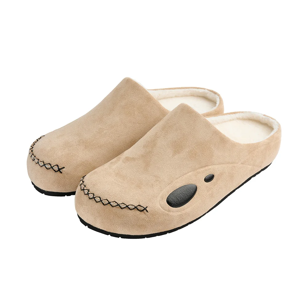 Veidoorn Fuzzy Style Slippers for Winter Thick Sole Non-Slip Plush Lined Warm House Slippers for Women Men