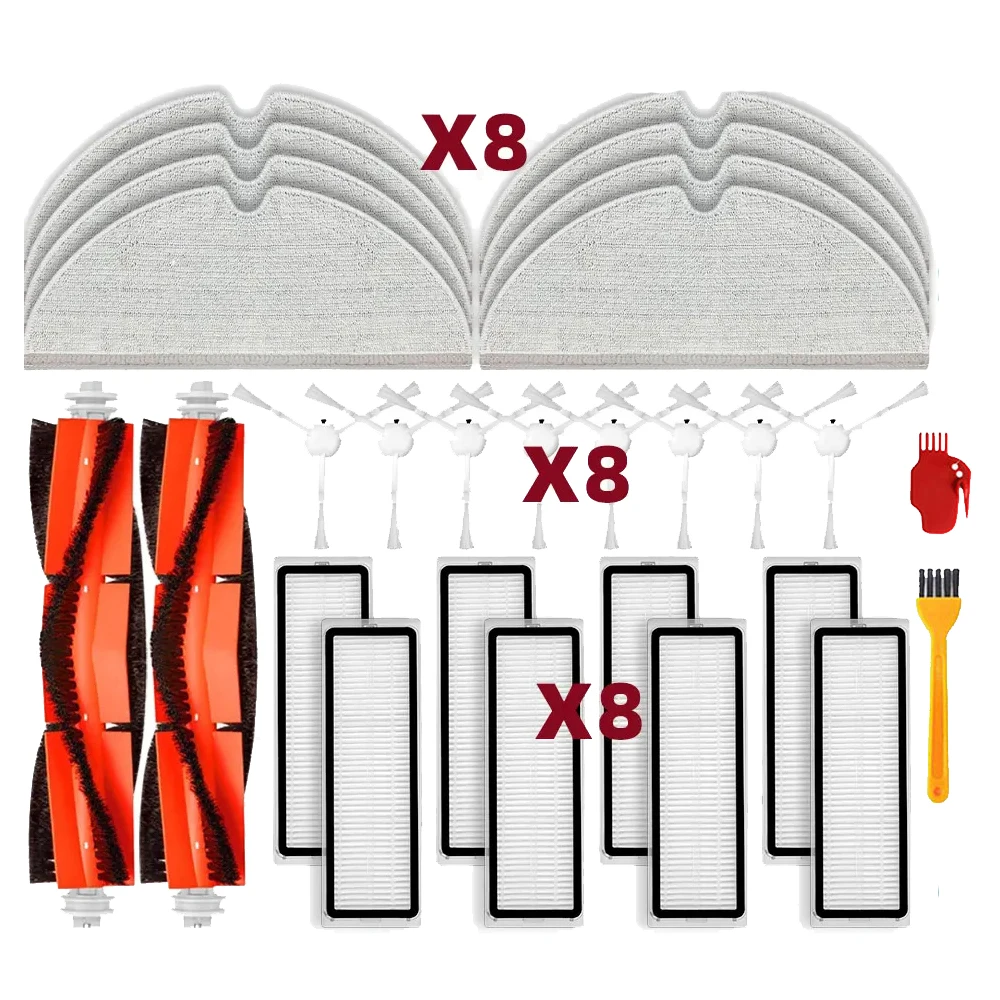 Replacement  Main Side Brush Hepa Filter Mop Cloth Compatible For Xiaomi Mijia 1C 2C 1T, Dreame F9, STYTJ01ZHM Vacuum Cleaner