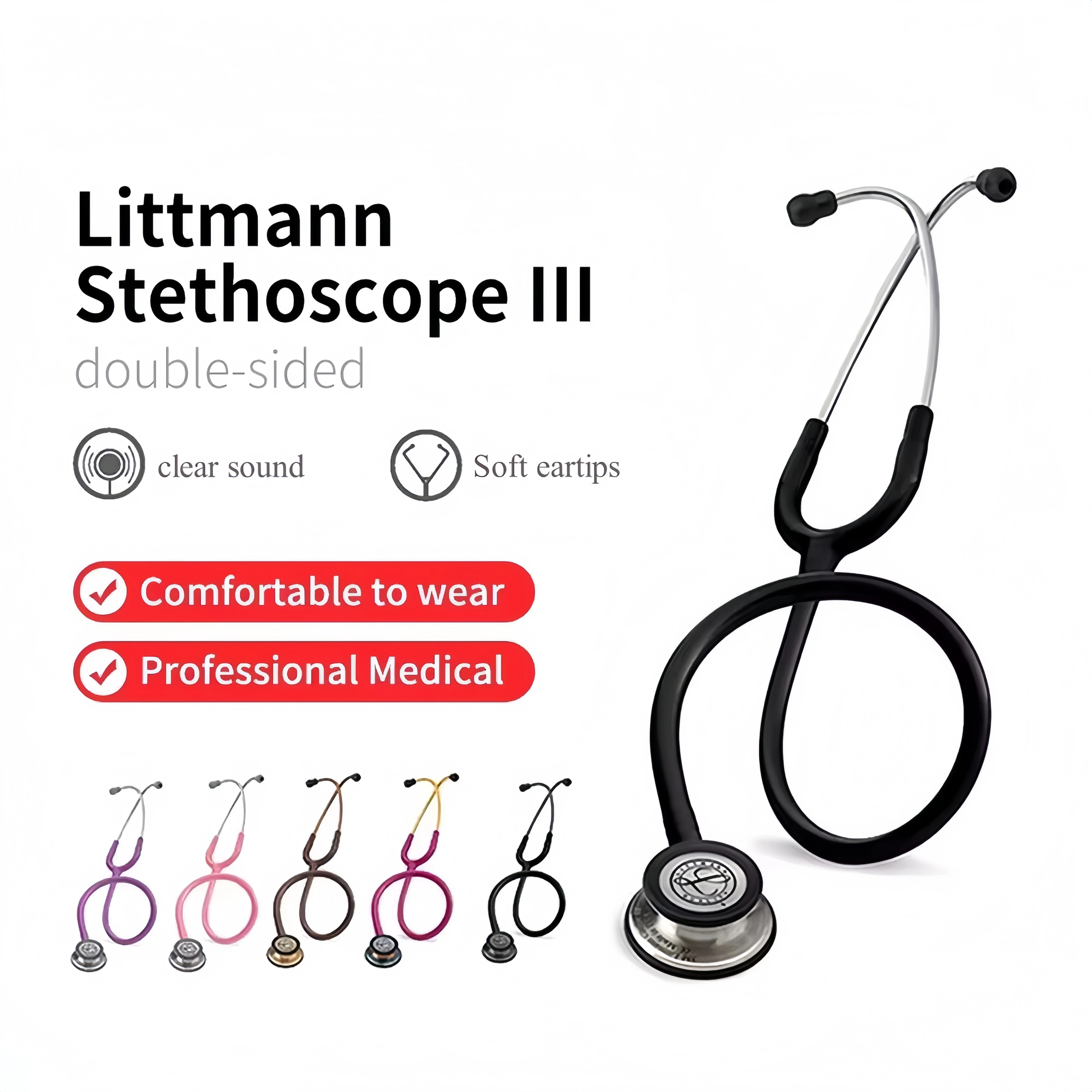 

For 3M Littmann Classic III Stethoscope Double Diaphragm Frequency Professional Medical Double Head For Doctor Health Care
