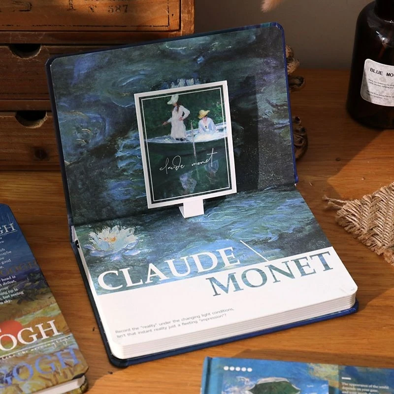 النفط اللوحة المشهد عالية القيمة الفن الرجعية طالب دفتر النفط اللوحة دفتر أنماط تشمل شروق الشمس الانطباع السماء المرصعة بالنجوم #4