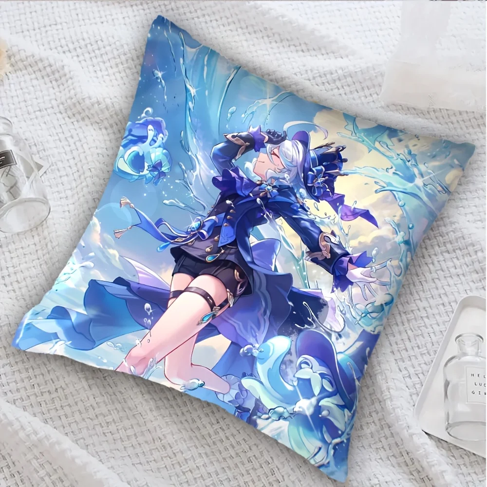 Water Flow Pattern Double Sided Print Pillow Cover Zipper Polyester Cushion Case Washable Decor For Office Living Room Bedroom H