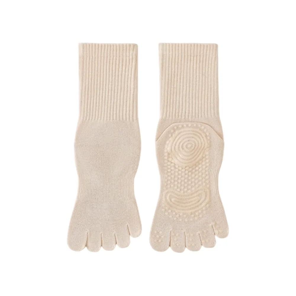 Cotton Women's Sports Yoga Socks Mid-calf Five Finger Female Five-toe Socks Anti-slip Breathable Floor Toe Socks