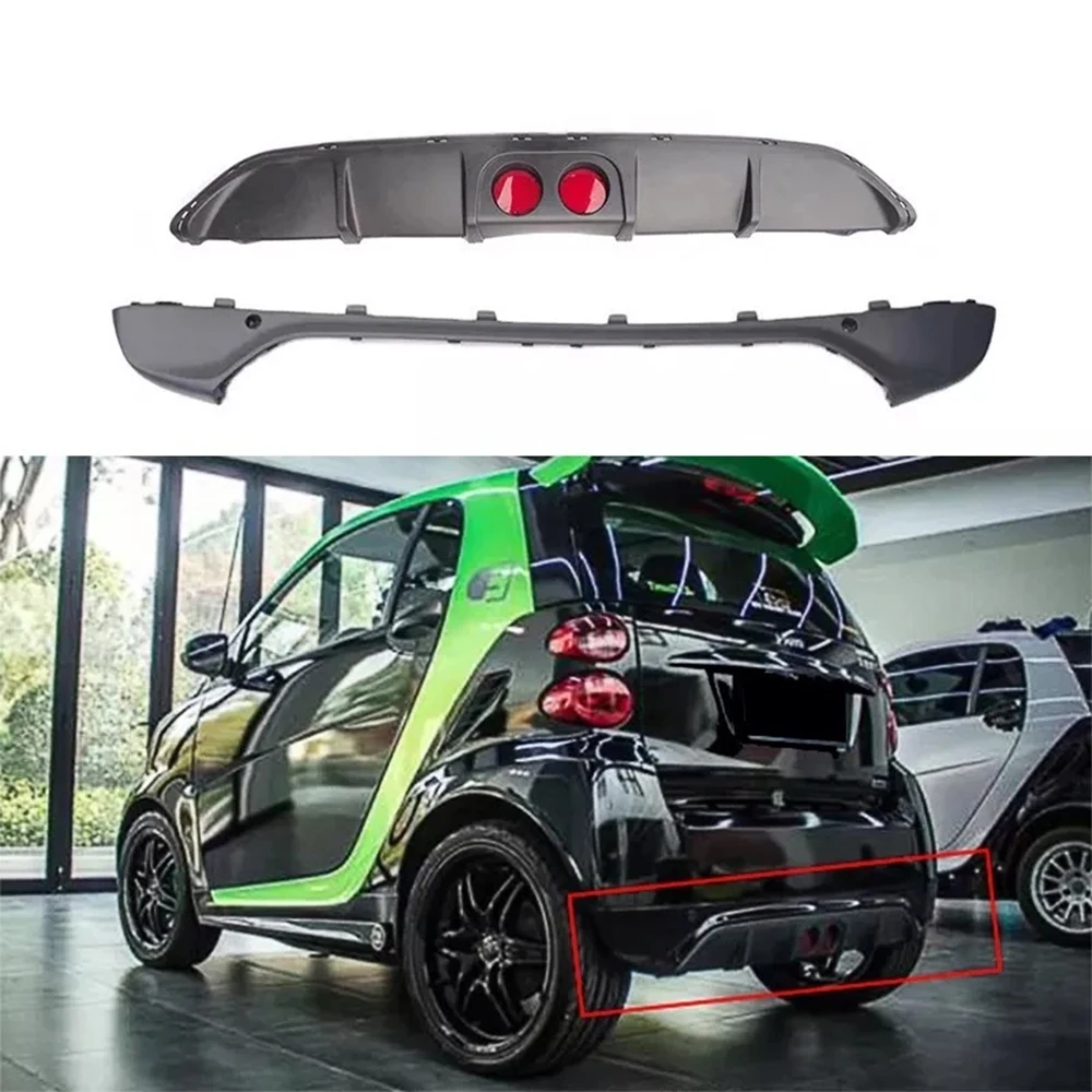 2pcs UNPAINT Rear Diffuser Cover Rear Lip Fit for Smart Fortwo EV W451 2009-2014 Rear Bumper Diffuser