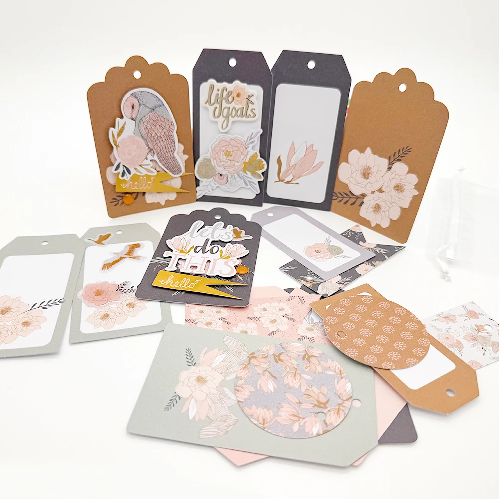 Creative Path Decorative Scrapbooking Gift Tags 14pcs New Beginning Cardboard Paper Tags For Journaling Crafting DIY Card Making