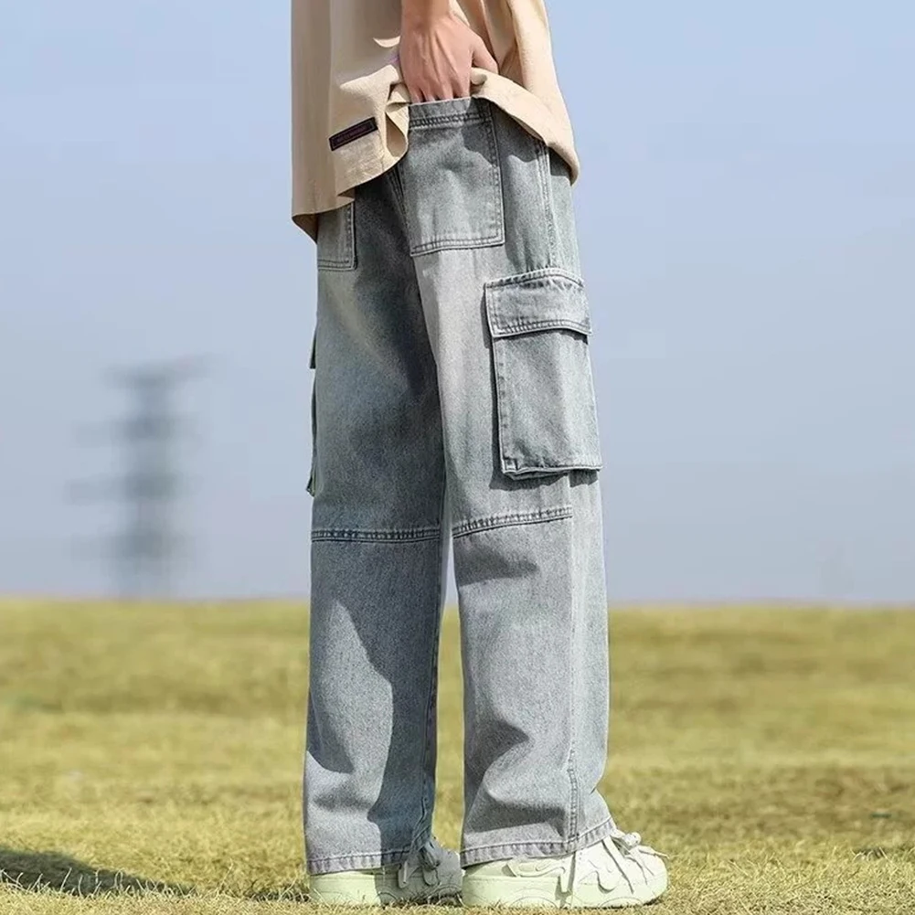 

Everyday Casual Outfit Distressed Jeans Comfortable Everyday Cargo Pants Loose Fit Pants Men's Fashionable Trousers