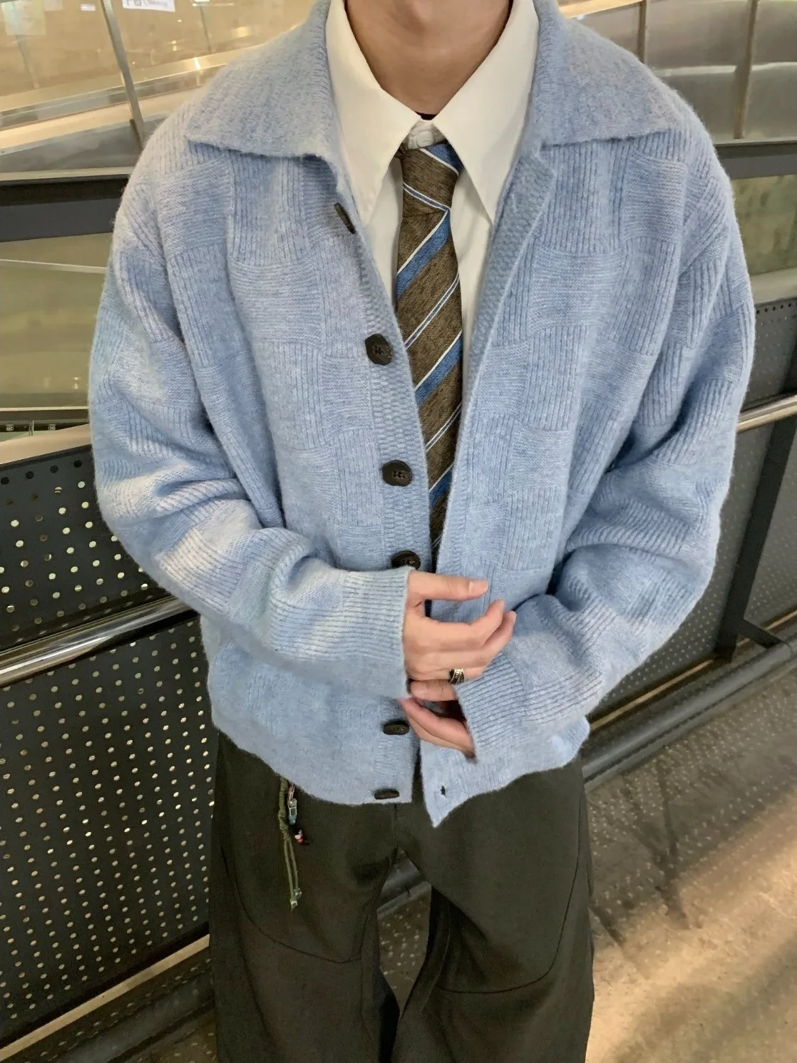 

Loose Casual Knitted Sweater Basic Sle Men Women Autumn Season Faionable Open Cardigan Long Sve Collar up Top