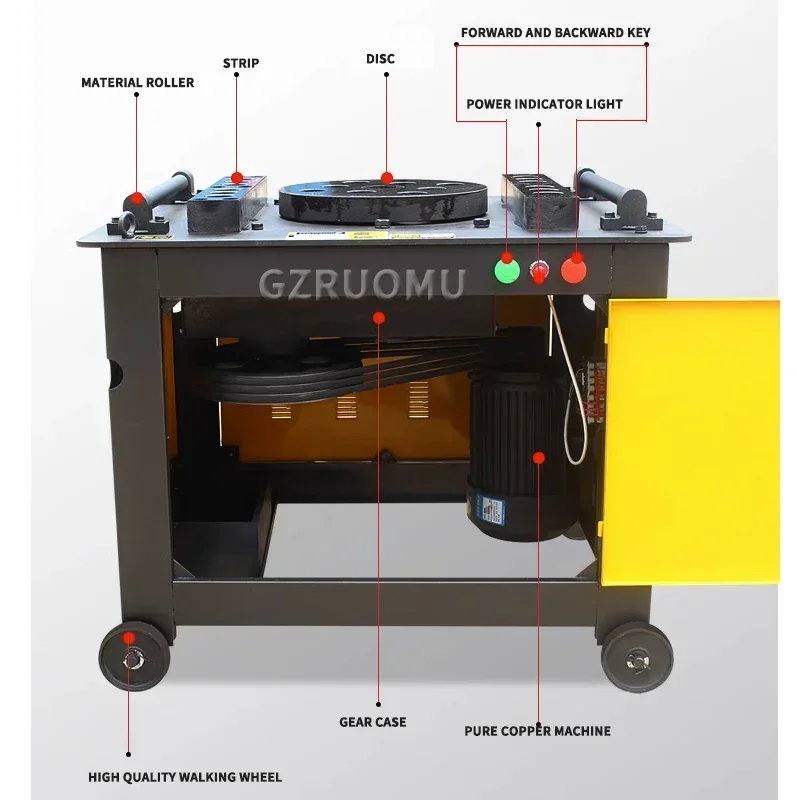 GW40 Steel Bar Bending Machine Gear Hydraulic Ordinary Style Rebar Bending Machinery Construction Site Bending Hoop Machine 3KW