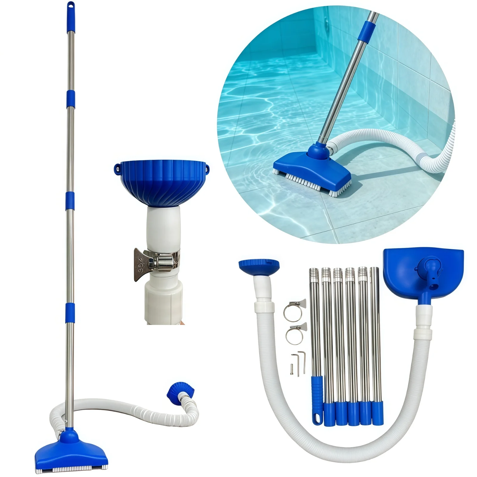 Swimming Pool Vacuum Cleaning Tool Pond Underwater Vacuum Jet Cleaner Brush Head Pool Cleaning Net Swimming Pool Accessories
