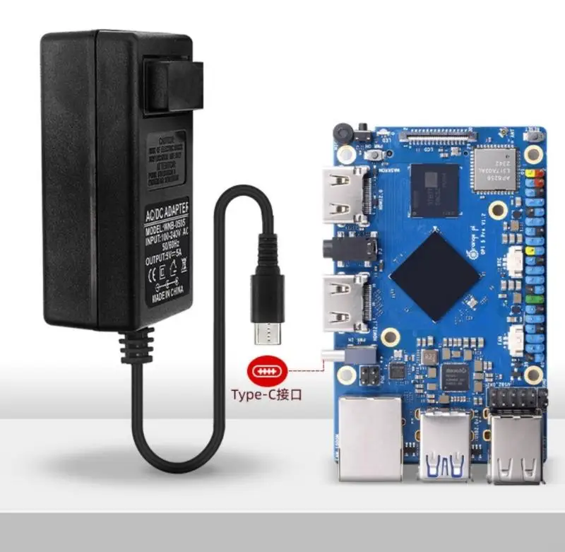

Быстрая зарядка 5 В/5 А USB C адаптер питания защита от короткого замыкания для одноплатного компьютера CM5