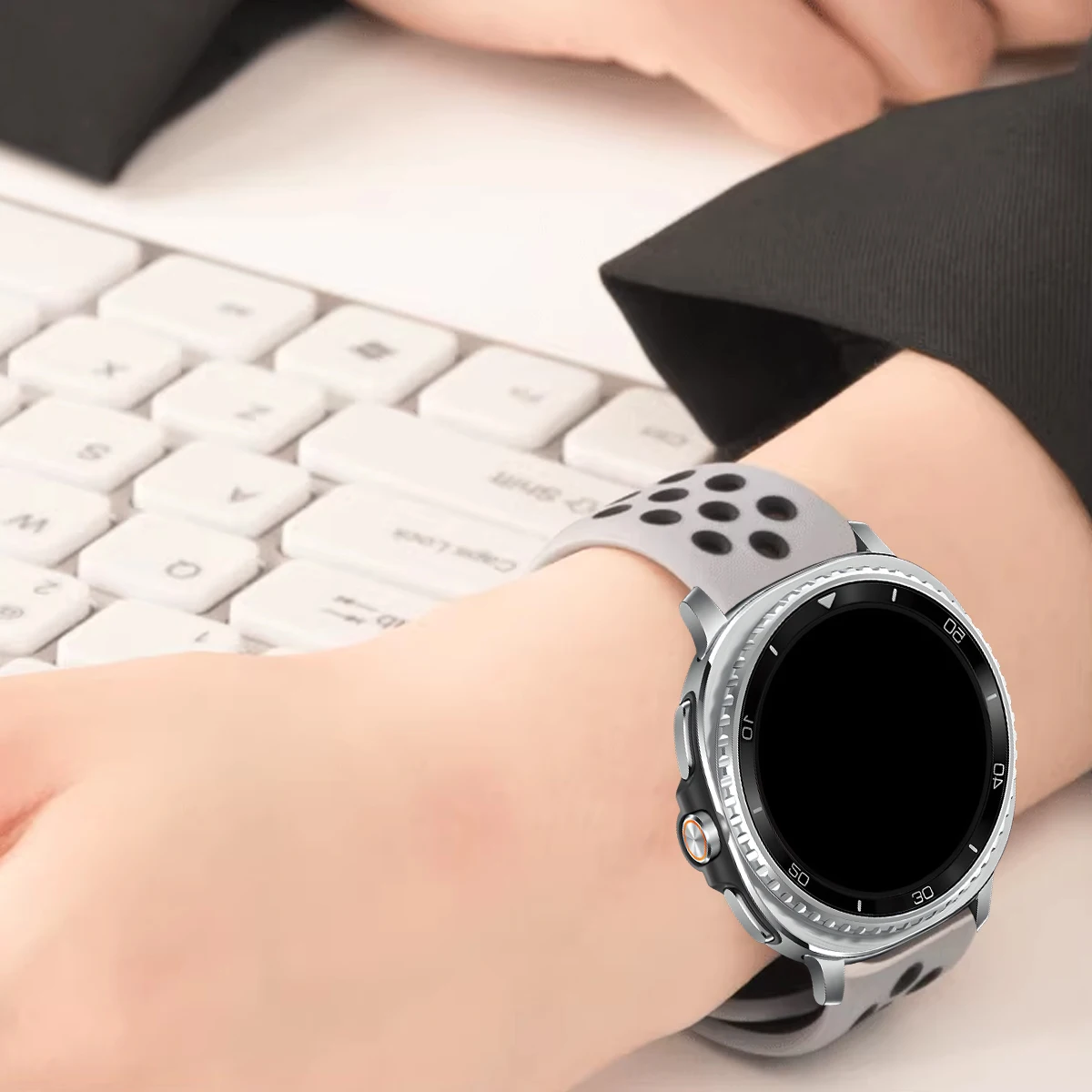 Untuk Samsung Galaxy Watch 8 40Mm 44 8 Tali Klasik Sabuk Bernapas Silikon Olahraga Korea Gelang untuk Galaxy Watch Tali Ultra