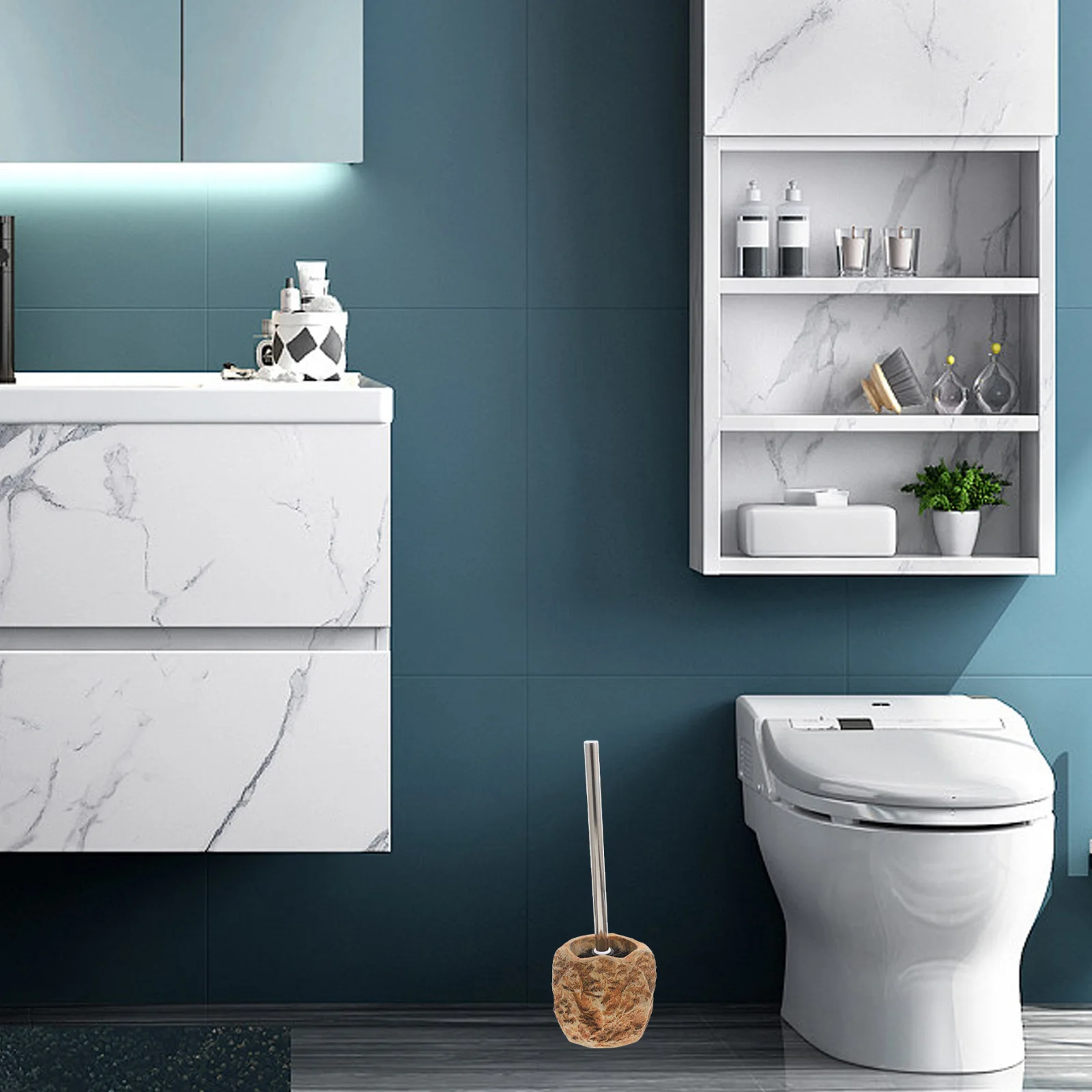 

Toilet Bowl Brush Holder Kit Durable Cleaning Supply for Bathroom Hotel Office Household Use Bowl Brush and Holder Kit