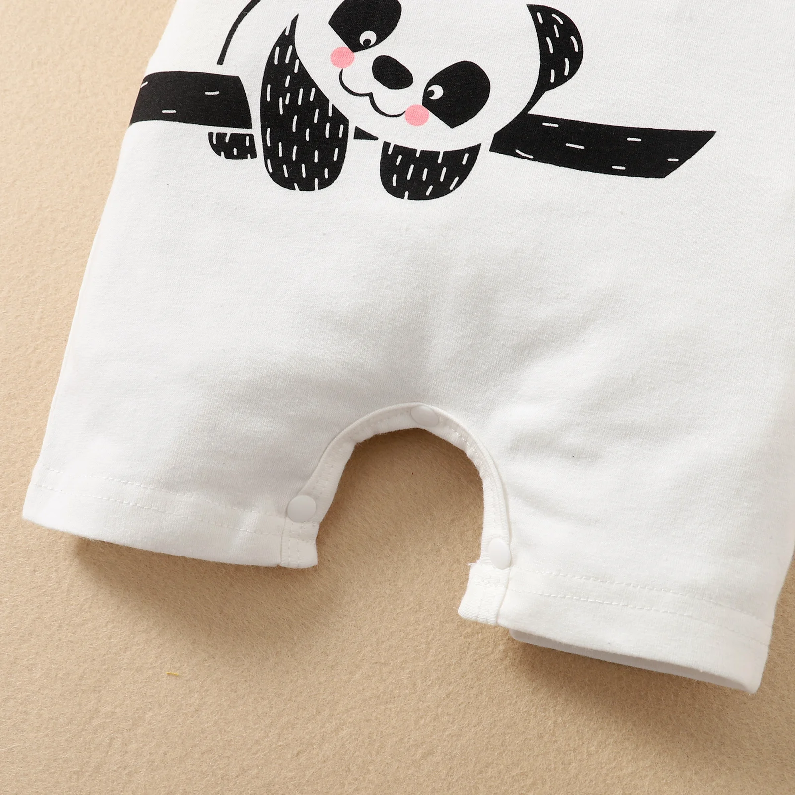 Summer Newborn Infant 0-1 Years Old Baby Boys Girls Romper Short Sleeve Panda Print Baby Clothing