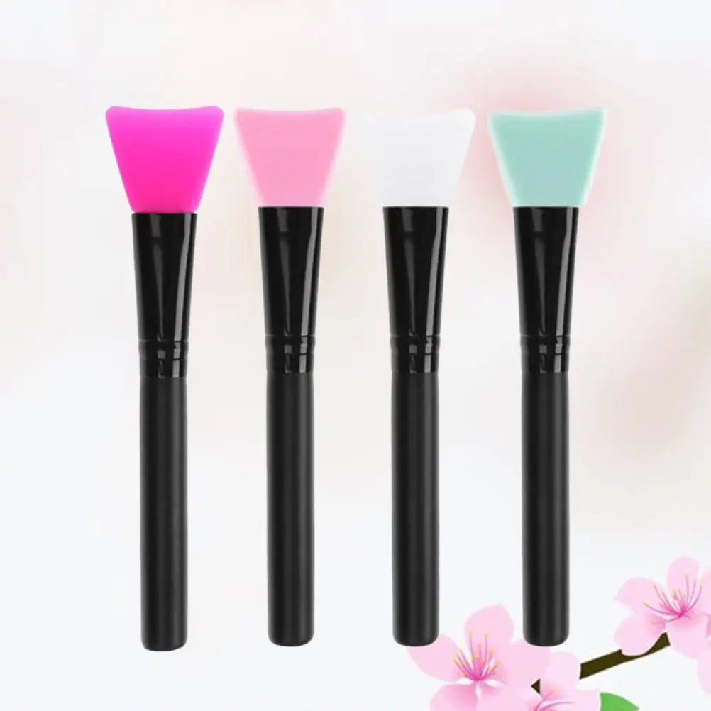 مجموعة من 4 فرش سيليكون لتطبيق قناع الوجه للأنف والحواجب والشفاه والخدود، مناسبة للبشرة الحساسة ولتطبيق الكريمات واللوشن بلمسة لطيفة