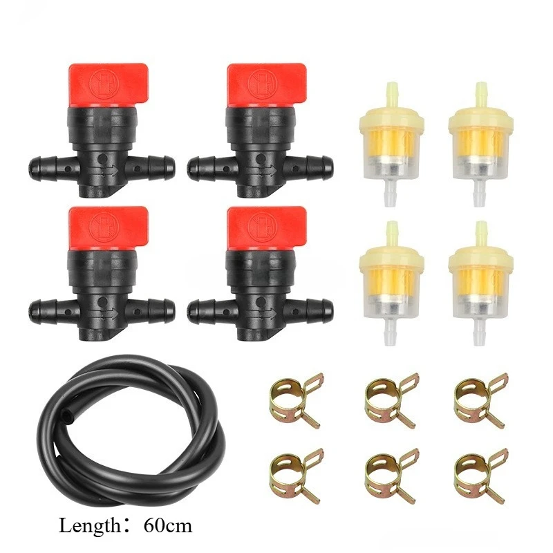 Fuel Shut Off Valve Cut Off Valve Straight Valve for Briggs/Kohler Gas Lawn Mower Generator Carburetor Universal Switch Kit