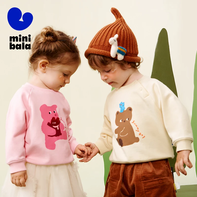 

Mini Bala Kids Sweatshirt 2025 Autumn New Anti-Shrink Stretch Loose Fit Top
